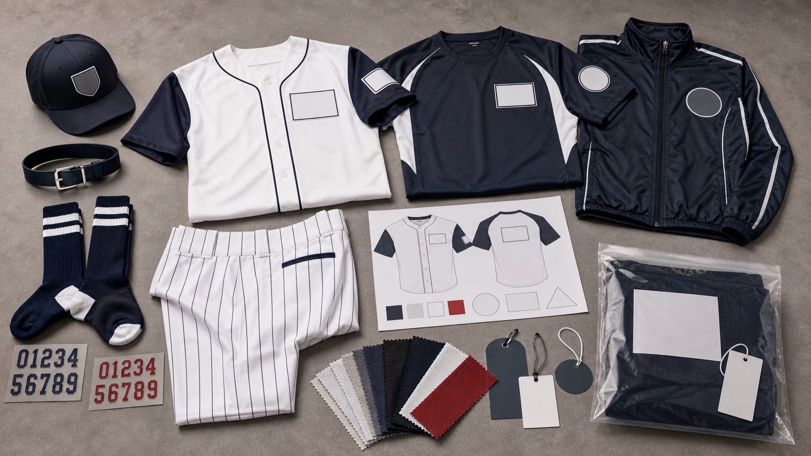 Custom baseball and softball uniforms catalog with button jerseys raglan tops pants caps belts and socks