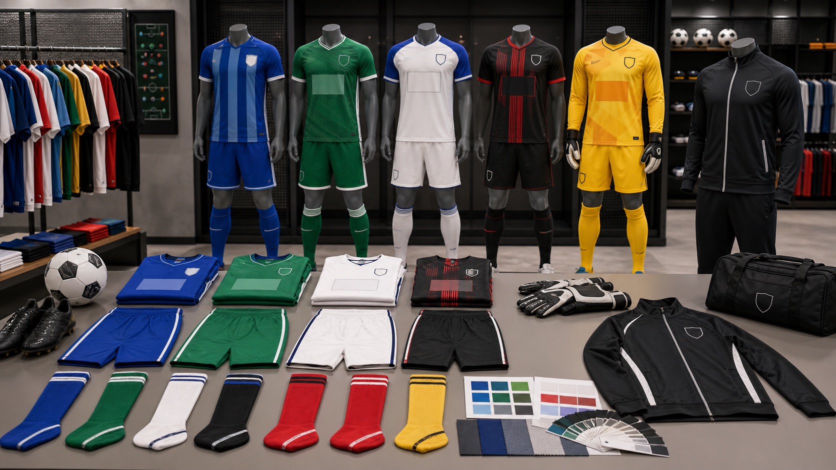 Custom football kits jerseys shorts socks goalkeeper kits and training apparel